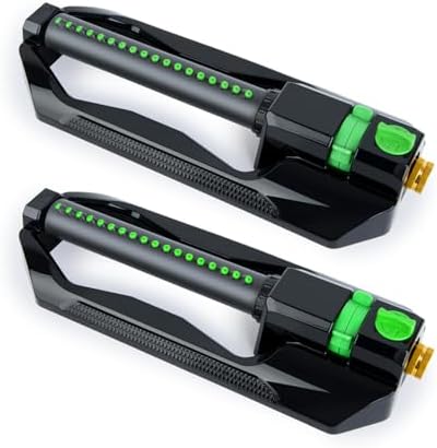 RESTMO 2 Pack Oscillating Sprinkler with Metal Base, Sprinklers for Yard by Restmo