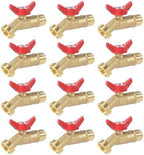 12 Pack Hose Bibb Brass Ball Valve, 1/2" Male NPT Inlet x 3/4" Male GHT Threaded Garden Hose Outlet Connector, 1/4-Turn Sillcock Water Spigot Hose Bibb Valve (1/2" x 3/4") by Ohiyoo