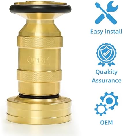 Fire Hose Nozzle 2" NPSH/NPT Fire Fighter Hose Nozzle 100 psi 75 gpm - Image 6