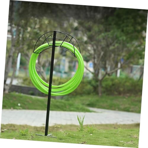 Portable Garden Hose Stand with Iron Holder, Black Outdoor - Image 5