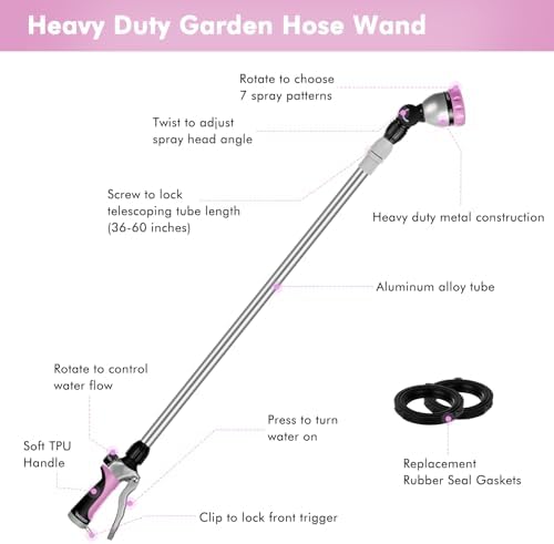 RESTMO Long Telescopic Watering Wand for Garden Hose, 36”-60” Garden Wand - Image 3