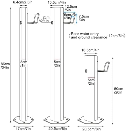 Outdoor Faucet Vertical Garden Water Column Stainless Steel Freestanding Garden Hose Holder for Garden Irrigation and Watering(50x5cm/20x2in) - Image 2