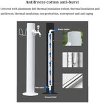 Outdoor 304 Stainless Steel Cylindrical Vertical Garden Water Column, Decorative Yard Hydrant Water Feature Fountain, Freestanding Garden Hose Holder with Full Copper Faucet,for Irrigation and Water - Image 3