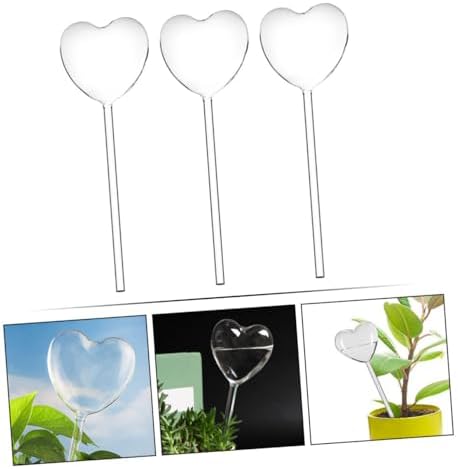 YARNOW Heart Shaped Glass Self-Watering Globes Automatic Plant Watering System for Potted Plants 3-Piece Set for Indoor and Outdoor Gardening - Image 6