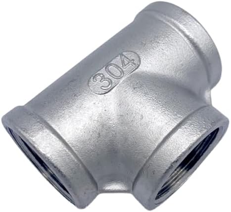 1/8" 1/4" 3/8" 1/2" 3/4" 1" 2" 3" BSP NPT Female Tee 3 Ways Splitter Stainless Steel Pipe Fitting Connector Coupler (Color : BSPT SS304, Size : 1-1/4") by Unknown