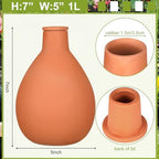 Blushtier 4 Pcs Terracotta Watering Pots Olla Self Watering with Lid 34 oz - Image 2