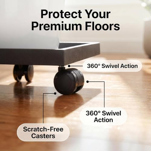16.5 Inch Square Rolling Plant Caddy Saucer with Wheels, Heavy Duty Wheeled Planter Stand for Potted Plant, Coaster Roller Base Tray with Casters, Flower Pot Dolly Holder for Indoor Outdoor - Image 4
