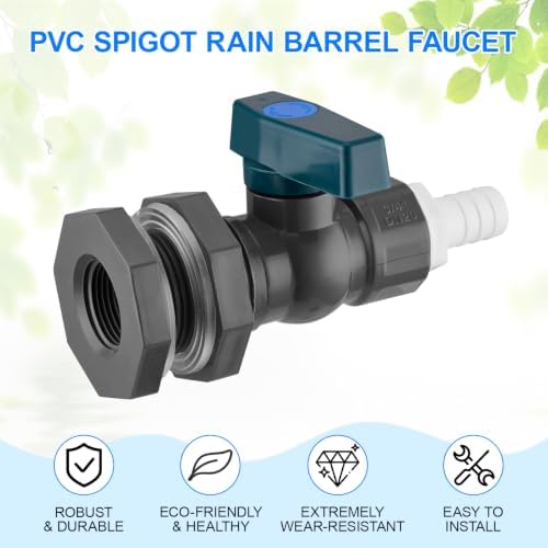 4 Pack 3/4 in Rain Barrel Spigot Kit PVC Garden Rain Barrel Valve - Image 5