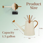 Metal Watering Can with Removable Spout, 1.5 Gallon Large Watering Cans for Plants, Galvanized Steel Gardening Water Can for Indoor & Outdoor Use, Watering Pot with Ergonomic Movable Handle(White) - Image 2