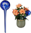 Relaxdays Watering Globes, Regulated Plant Irrigation for Office & Holiday, Glass, Ø9 cm, Blue, Set of 2 by Relaxdays
