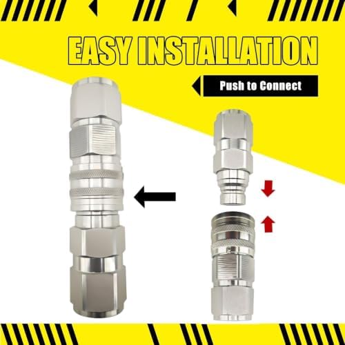 Flat Face High Flow Hydraulic Quick Connect Coupler Set for Skid Steer,3/4" SAE,5/8" Body,Heavy-Duty Carbon Steel Coupling Thread with Dust Cap - Image 5