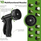 Rcfunkid Garden Hose 125FT No-Kink Metal Hose With 10 Function Nozzle Tough - Image 3