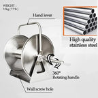 Garden Hose Holder, Stainless Steel Garden Hose Reel, 2 in 1Water Hose Reel, Hand Wall/Floor Mounted Hose Stand for Yard Lawn - Image 2