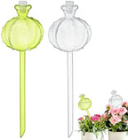 M METERXITY 2-Pack Plant Watering Globes, 9.8 Inch Plastic Self Watering Planter Insert with 2 Stoppers for Indoor/Outdoor Plants, Self Water Devices [Green/Transparent] by MMETERXITY