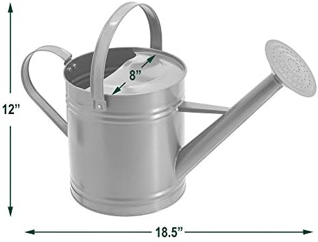 Classic Shiny Galvanized Metal Watering Can, Easy-Pour, Indoor and Outdoor, 1.3 gal, Shiny Galvanized Metal - Image 6