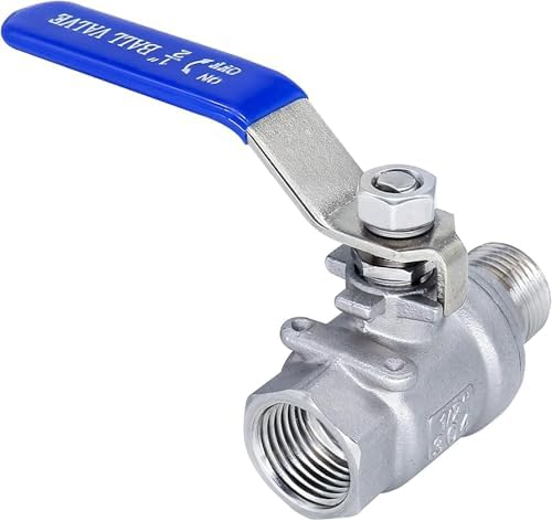 Ball Valve 1/2",1/2" Full Port Stainless Steel Ball Valve 304 NPT Water Valve, 1/2 inch Shut Off Valves for Oil and Gas with Blue Locking Handles 1000 WOG (1/2 inch, 2 pack) - Image 2