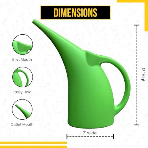 2 Pack 1/2 Gallon Green Watering Can – Small Plastic Plant Waterer for Indoor & Outdoor Use – Lightweight Garden Tool with Easy Pour Spout – Ideal for Flowers, Herbs & Lawns - Image 2