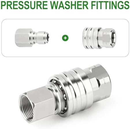 TAISHER 6PCS 304 Stainless Steel 1/4" Female NPT High Pressure Washer Quick Connect Coupler for Pressure Washing Gun Hose Accessories - Image 5
