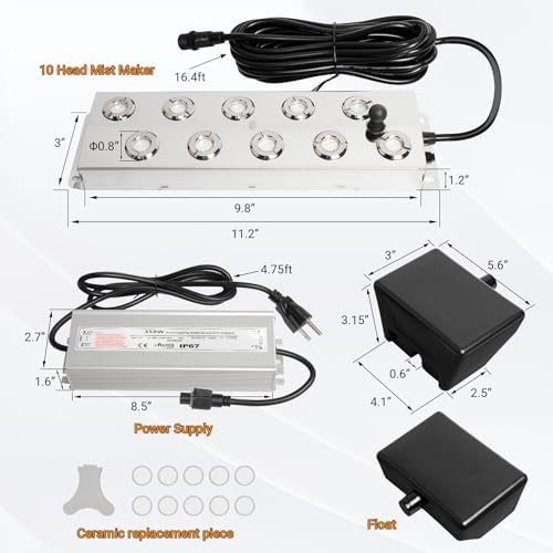Ultrasonic Mist Fogger Maker 10 Heads, Mist Maker Fogger 7000ml/H - Image 3