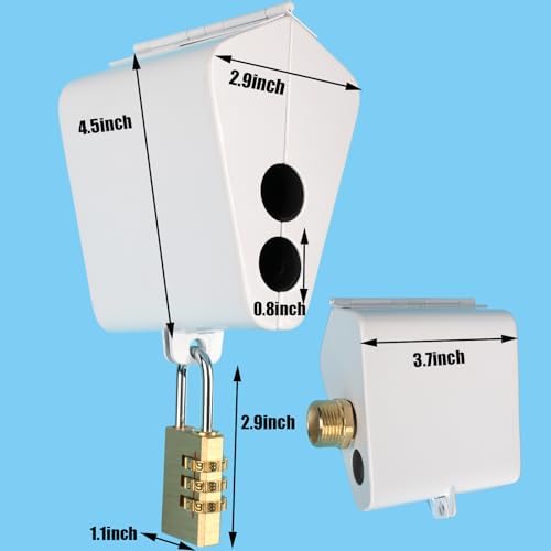 Outdoor Faucet Iock System - Insulated Faucet Iock and Garden Hose Bib Iock Cover, Made of Steel- Prevents Water Theft and Stops Unauthorized Use, Easy to Install White - Image 3