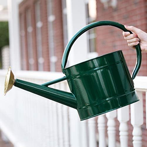 1.3 Gallon Jade Green Metal Watering Can, Removable Spout - Image 4