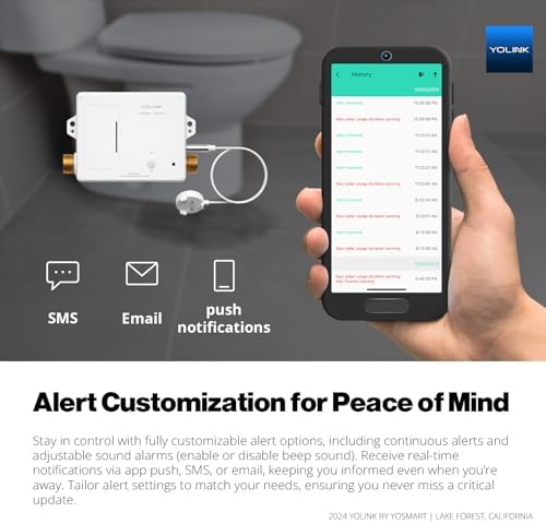 YoLink LeakStop 1-Channel, 3-Pack, Auto Shutoff Valves & Leak Detectors for Toilets/Sinks, Real-Time Monitoring, LoRa Long-Range, 2 AA Up to 5-Year Battery – Hub Required - Image 4