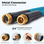 Expandable Garden Hose 50 ft with 10 Function Spray Nozzle, Flexible, Kink Free, Leak-Proof, Ultra Lightweight Retractable Stretch Water Hose 50ft for Yard, Lawn, Car Wash and Outdoor, Blue & White - Image 4