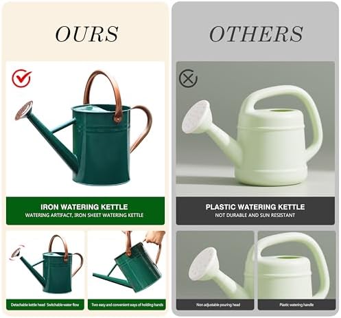 Metal Watering Can for Outdoor Plants, Watering Can 1 Gallon (NewGreen) - Image 5