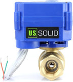 U.S. Solid Motorized Ball Valve- 1" Brass Ball Valve with Standard Port, 9-24V AC/DC and 2 Wire Auto Return Setup by USSolid