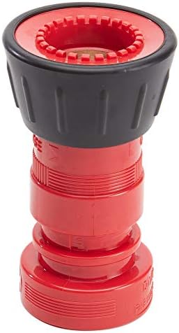 FireHoseDirect Heavy Duty Plastic 1 1/2 inch Fire Nozzle (NH) with Durable Rubber Bumper - Red - Image 2