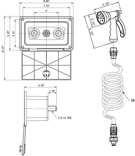 Dura Faucet DF-SA189-WT RV Exterior Quick Connect Spray Box Kit (White) - Image 2