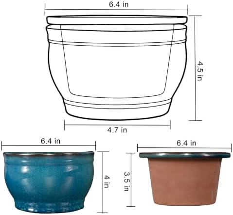 Self Watering Pot for African Violets Indoor Outdoor Plants, 6 inch, Teal - Image 3