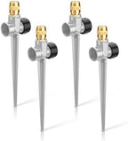 Tioncy 4 Pack Metal Lawn Sprinklers with Adjustable Brass Nozzle, Grey by Tioncy