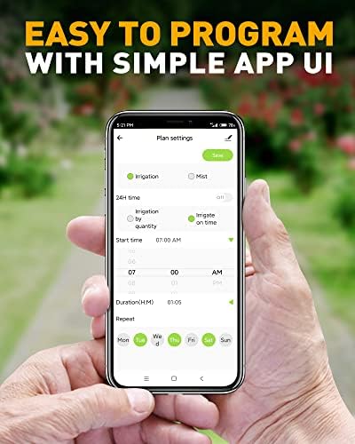 RAINPOINT Sprinkler Timer WiFi Water Timer, Smart Hose Timer, WiFi Sprinkler Controller Automatic Watering System Irrigation Water Valve, APP & Voice Control, Weather-based Auto Rain Delay, For Garden - Image 6