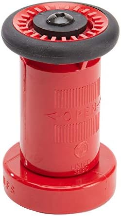 Heavy Duty Plastic 2" Fire Nozzle (NPSH) with Durable Rubber Bumper - Red by FireHoseDirect
