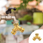Hourleey Brass Garden Hose Splitter (2 Way), Solid Brass Hose Y Splitter 2 Valves with 2 Extra Rubber Washers (8 Pack) - Image 5