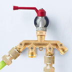 Brass 4-Way Garden Hose Splitter Ball Valve Water Faucet Connector Adapter for Irrigation - Image 4