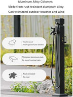Freestanding Garden Water Column Outdoor Water Column Floor Mounted Faucet Outdoor Water Pipe,Aluminum Vertical Garden Water Column - Outdoor Hose Holder with Double Faucet, Decorative Frost - Image 4