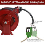 3/4" x 50' Retractable Fuel Hose Reel with Automatic Shut-Off Nozzle – Spring-Driven Diesel Hose Reel, 300 PSI, Industrial Heavy-Duty Steel Construction,Diesel Reel for Aircraft, Ships - Image 7