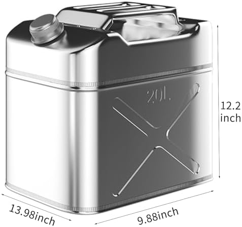 5 Gallon (20QT) 304 Stainless Steel Oil Storage Can with Spout, Food-Grade Cooking Oil Dispenser, Easy Pour Design for Restaurant, Food Truck, Camping Garden - Image 5