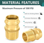 50-Pack Niikappu 1/2" Copper Press x 1/2" Male NPT Adapter, Brass Press Fitting Adapter Connector for Copper and Pex Tube - Image 4