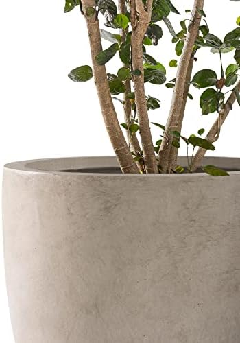 Kante Set of 3 Weathered Concrete Bowl Planters 18" 14" 10" Dia - Image 3