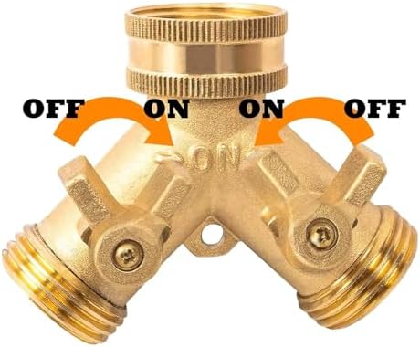 3/4 Inch Heavy Duty Brass Way Splitter, Garden Hose Manifold Connector With Comfort Grip ON/OFF Valves, Adapter For Water Faucet(EU BSP) - Image 5