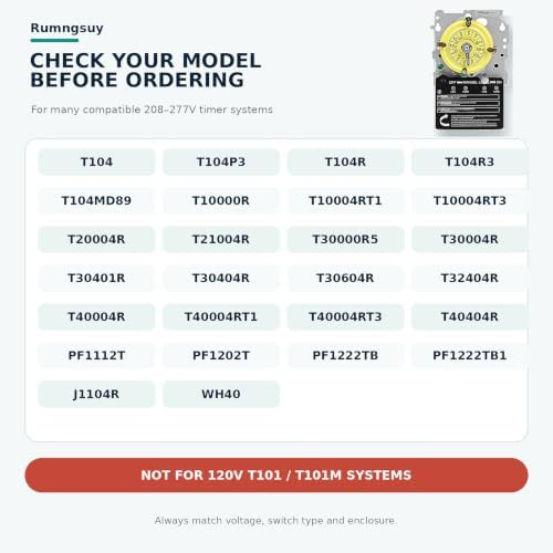T104M 24-Hour Mechanical Timer Mechanism, Pool Timer,208-277V DPST - Image 5