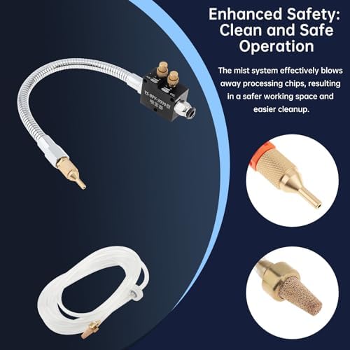 Mist Coolant Lubrication Spray System YS-BPV-300 for Milling & Engraving Machine, 1/4" and 8mm Air Inlet Hose Connector, Cutting Cooling Mister, Pack of 2 - Image 4