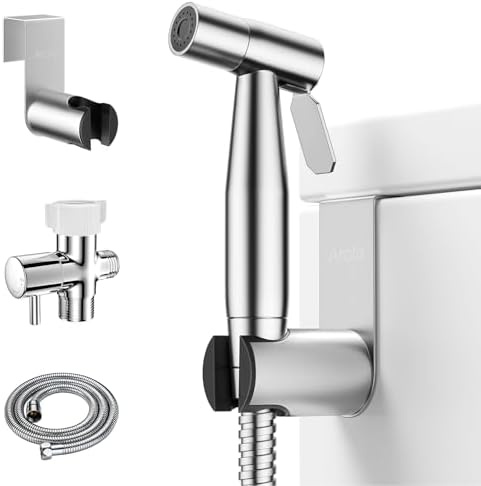 Arofa Handheld Bidet Sprayer, Bidet Attachment for Toilet, Brushed Nickel by AROFA