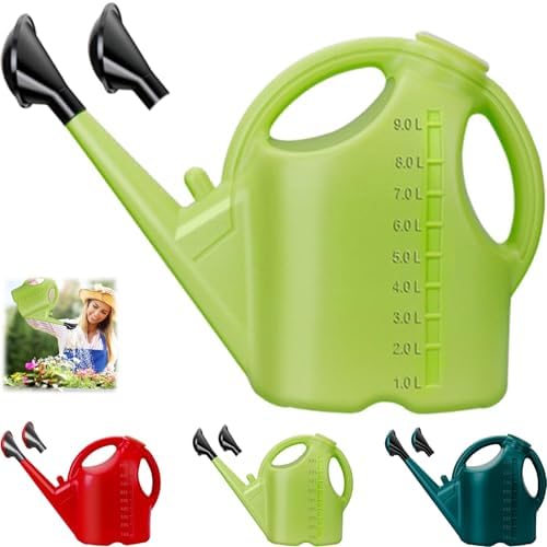 2 Gallon Watering Can for Plants, 9L Large Plastic Garden Watering Can with Removable Spout, Sprinkling Can for Outdoor Lawn Patio (Light Green) by Unknown