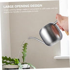 Stainless Steel Watering Can and Thin Spout 1.2l with Wooden Handle - Image 4