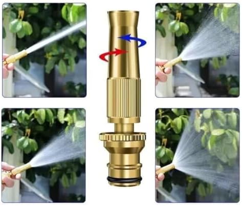 Brass High Pressure Spray Gun with Quick Connect Adjustable Hose Nozzle - Image 3