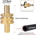 SIGURANTA Garden Hose Repair Connector with Clamps Hose End Repair Kit, 1/2"Barb Garden Hose Fittings Male and Female brass garden hose ends (1/2"Barb-10 Set) - Image 2